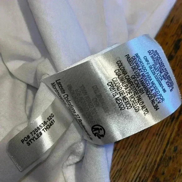 LACOSTE men’s White t-shirt underwear size L - Picture 2 of 7